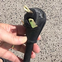 damaged electrical plug